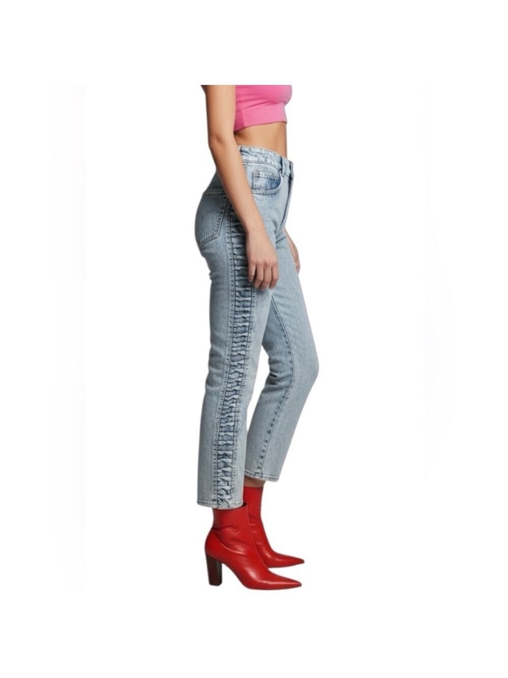 Vintage Joan D’Arc High Rise Acid Wash Lace Loop Jeans Women’s 5 Slim Tapered